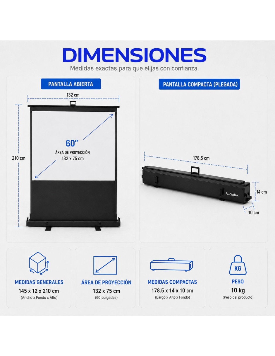Pantalla proyector manual mkz-pantapull60m 9