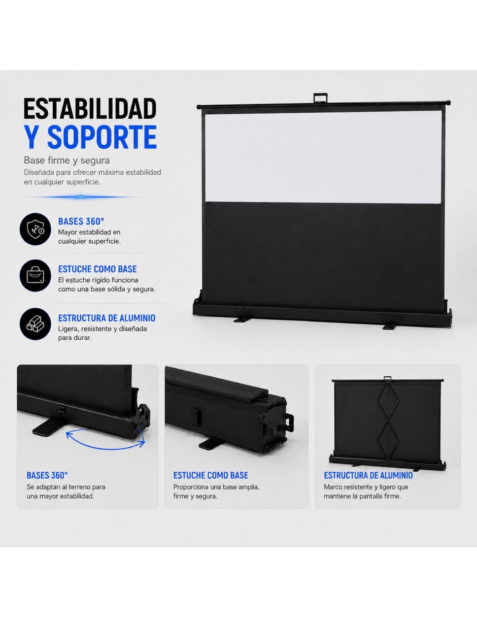 Pantalla proyector manual mkz-pantapull60m