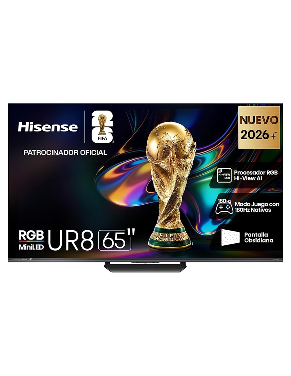 HISENSE Pantalla Smart TV Hisense Mini LED de 65 pulgadas 4K 65UR8SG con Google TV con Hi-View AI Engine X