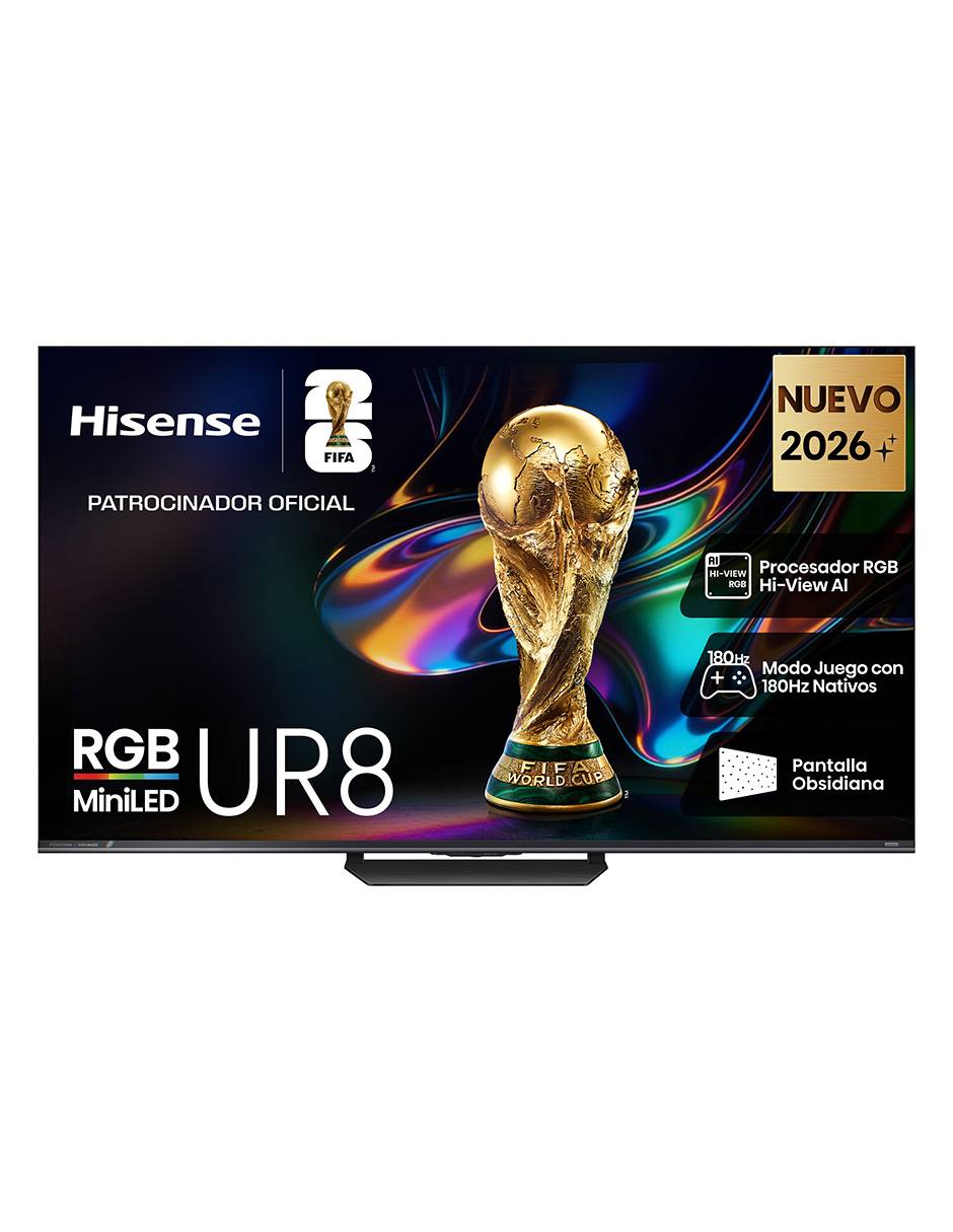 HISENSE Pantalla smart TV Hisense Mini LED de 55 pulgadas de 4K 55UR8SG con Android TV con Hi-View AI Engine X