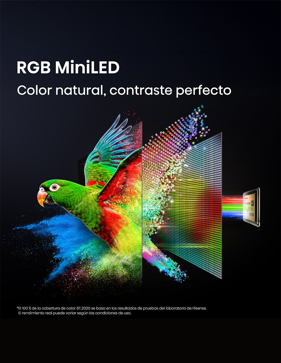 Pantalla smart TV Hisense Mini LED de 100 pulgadas 4k 100UR8SG con Google TV con Hi-View AI Engine X