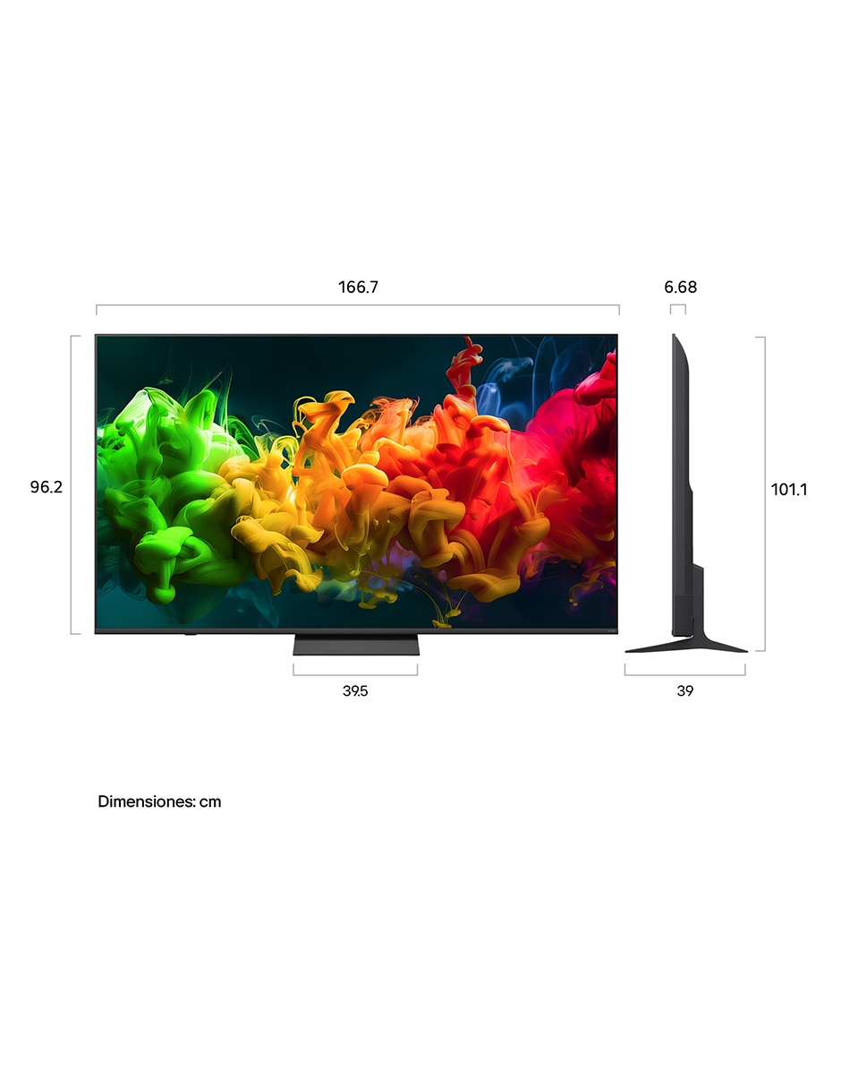 Pantalla Smart TV Lg mini led de 4K 75qned81bsg con webos con evo ai