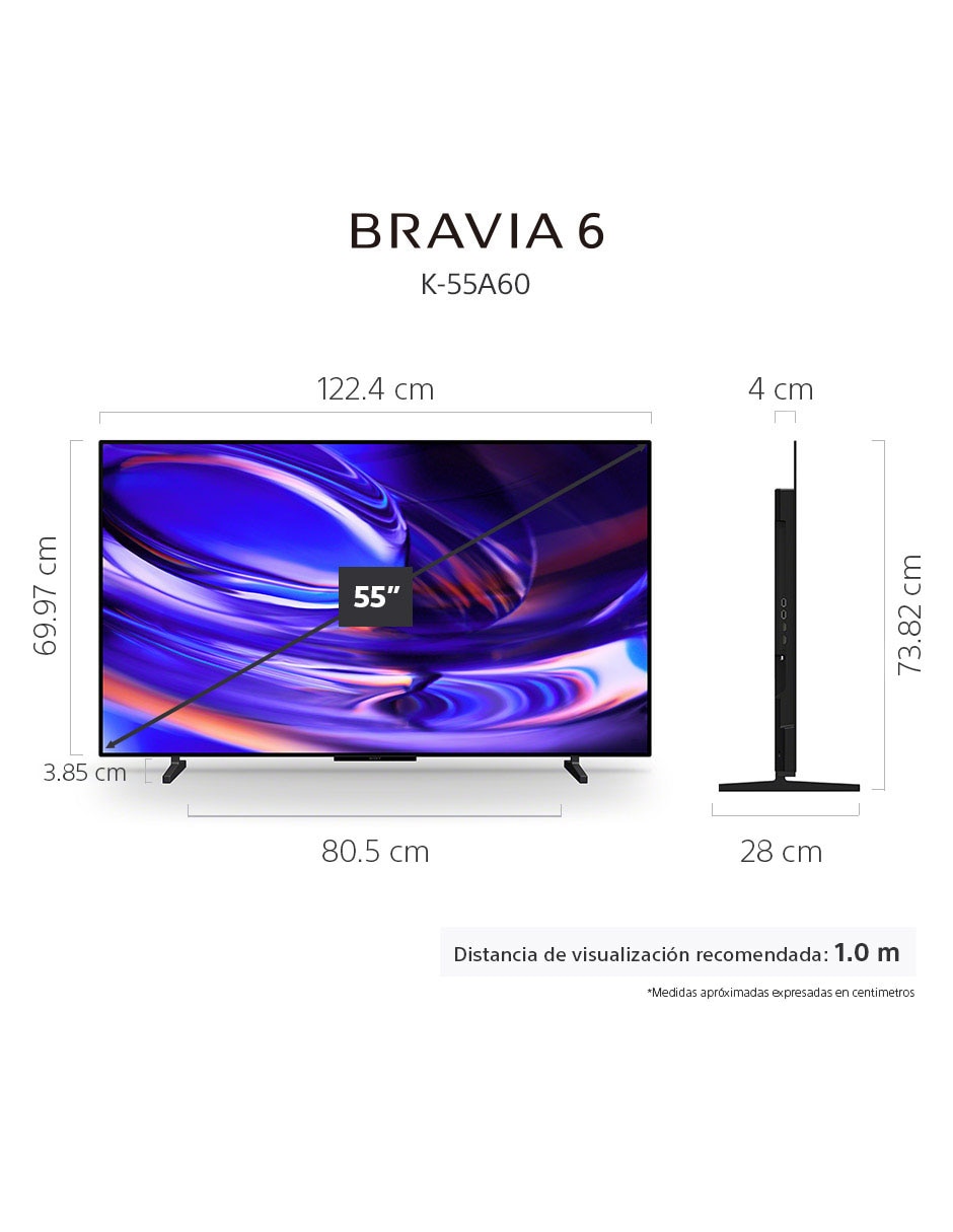 Pantalla Smart TV Sony OLED de 55 pulgadas 4K/UHD Bravia 6 con Google TV