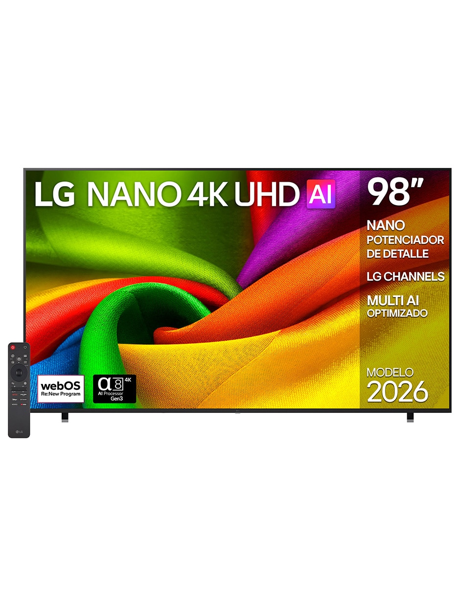 Pantalla Nano UHD de 98 pulgadas 4K 98NU855BPSB con WebOS con AI webOS