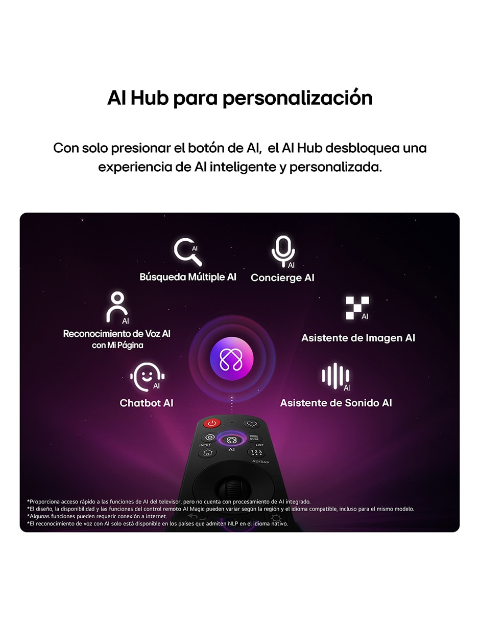 Pantalla Nano UHD de 98 pulgadas 4K 98NU855BPSB con WebOS con AI webOS 14