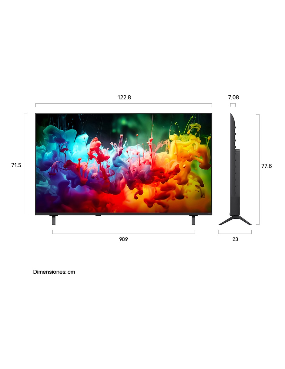 Pantalla smart tv television mini led qned de 4k 55qned74bsa con webos con evo ai 16