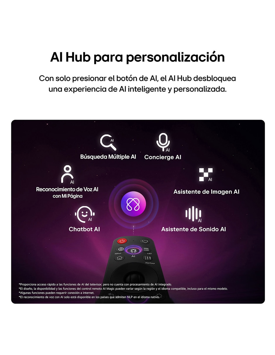 Pantalla smart tv television mini led qned de 4k 55qned74bsa con webos con evo ai 4