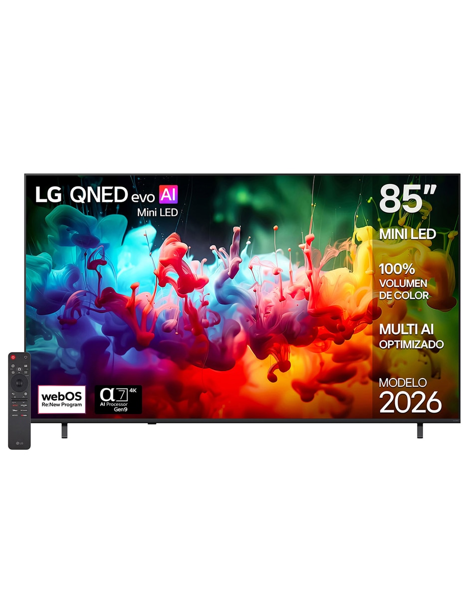 Pantalla smart tv television mini led qned de 4k 85qned74bsa con webos con evo ai 1