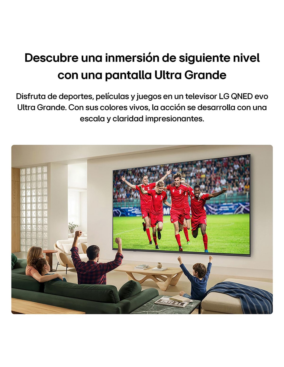 Pantalla smart tv television mini led qned de 4k 85qned74bsa con webos con evo ai 4