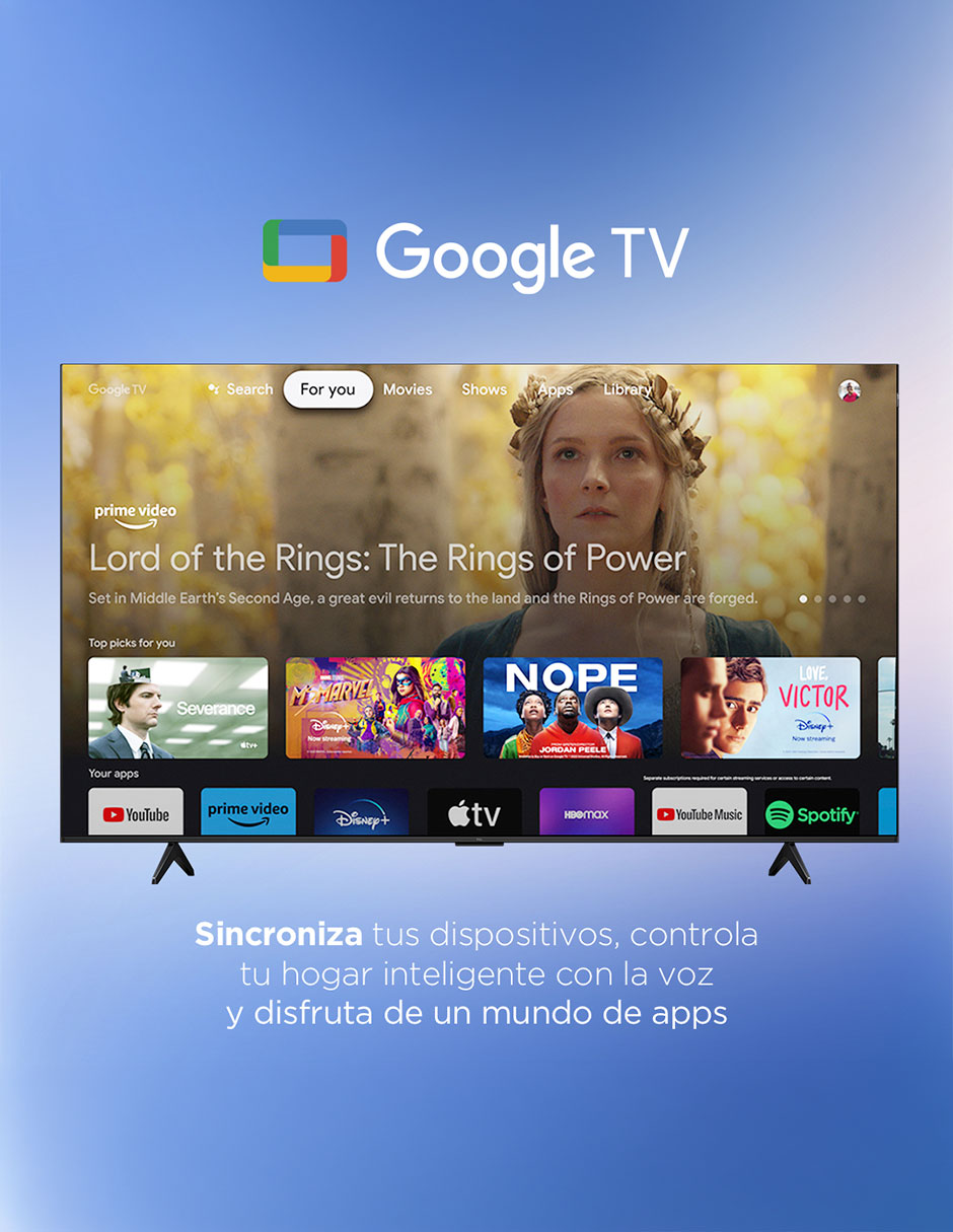 Pantalla smart TV Qled de 50 pulgadas 4K/UHD 50Q65L con Google TV 6