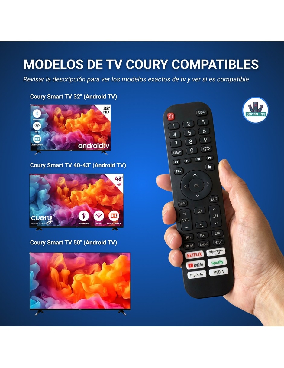 Control remoto para smart tv google cuory cuohdtv50 google tv qled 3