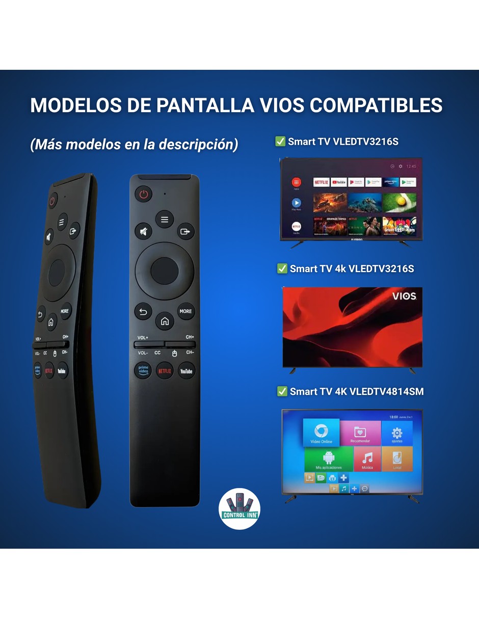 Control remoto para smart tv vledtv3216s vios tv3219s netflix youtube 3