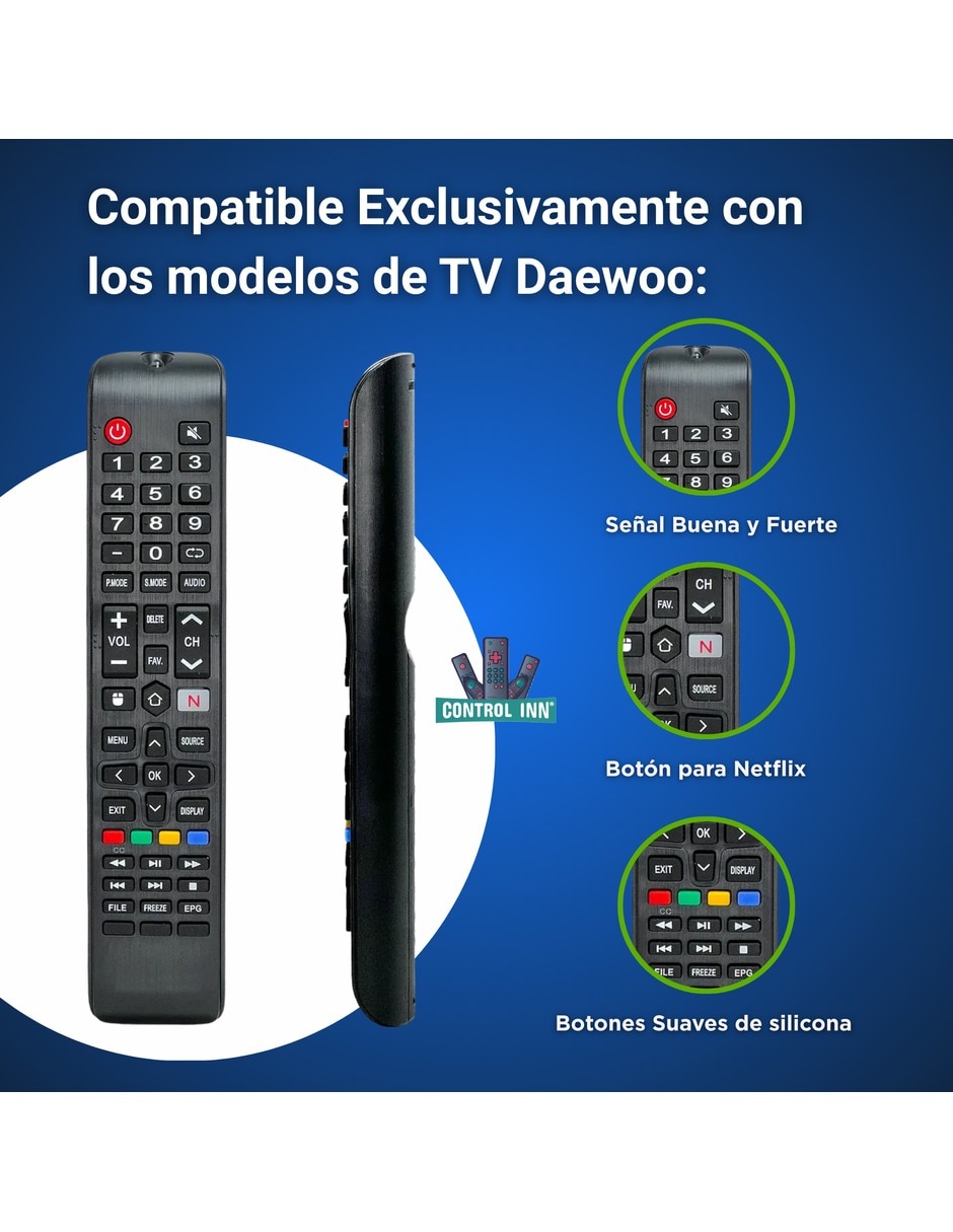 Control remoto para smart tv l24v639vae daewoo l24v639vae rc801ba más funda 3
