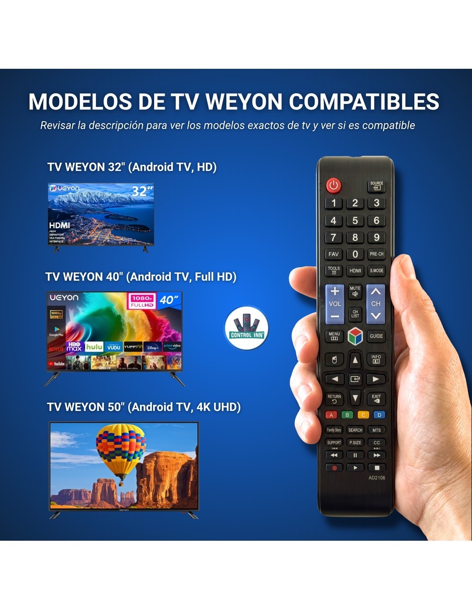 Control remoto para smart tv 32wdsnmx weyon wys55 ad2108 smart tv 3