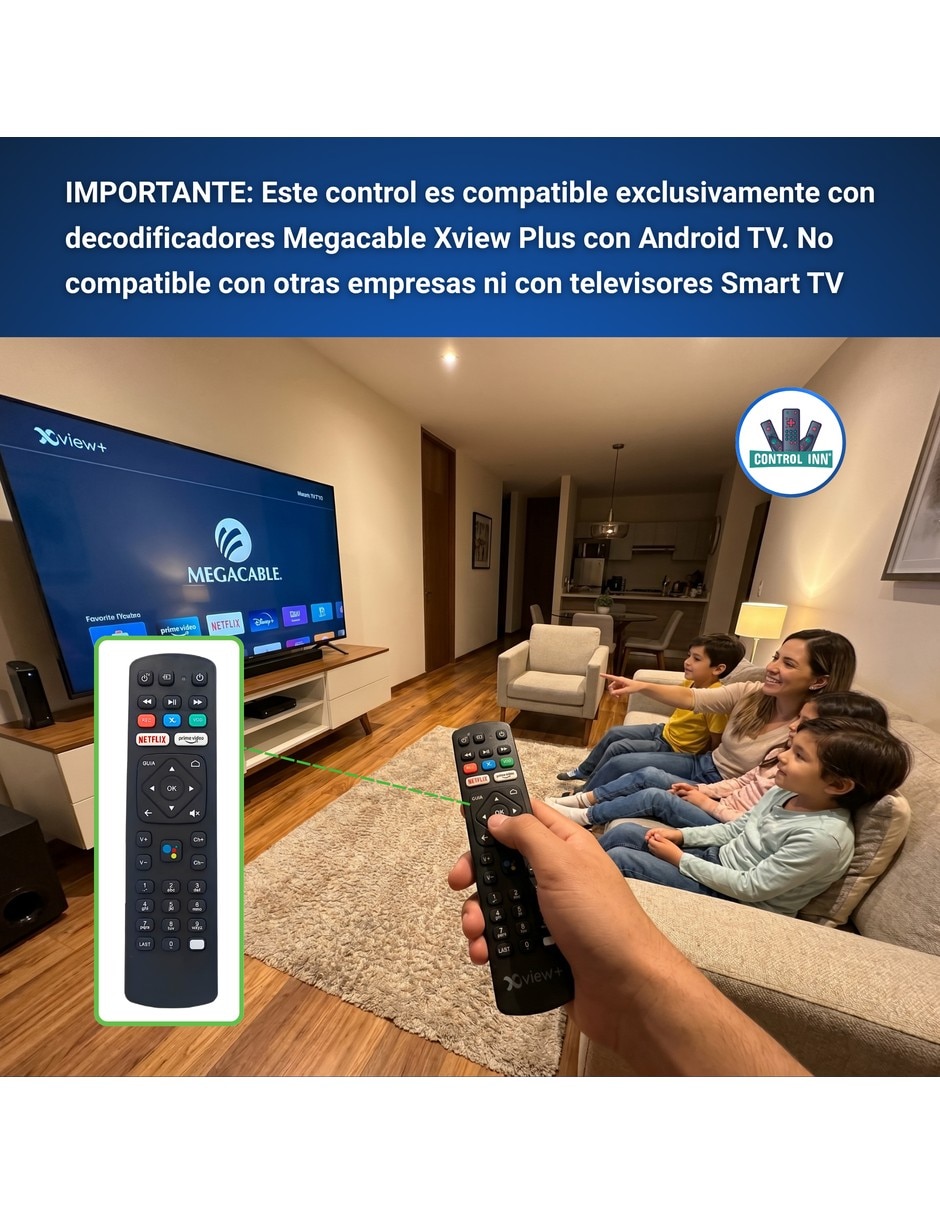 Control remoto para smart tv mega b826c a12 xview plus vod megacable universal 3