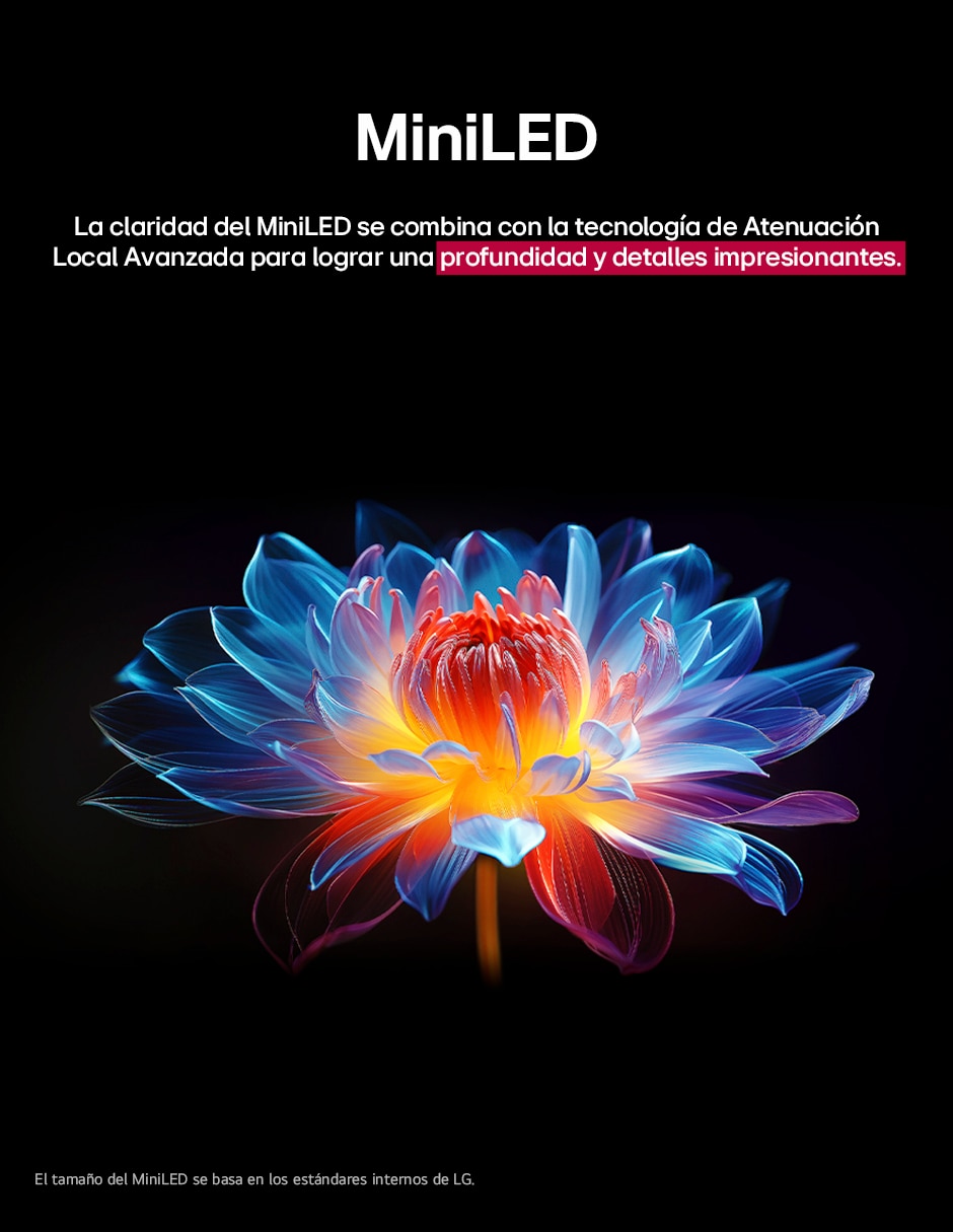 Pantalla smart tv mini led qned de 4k 75qned9m.s70 con webos con evo ai true wireless 5