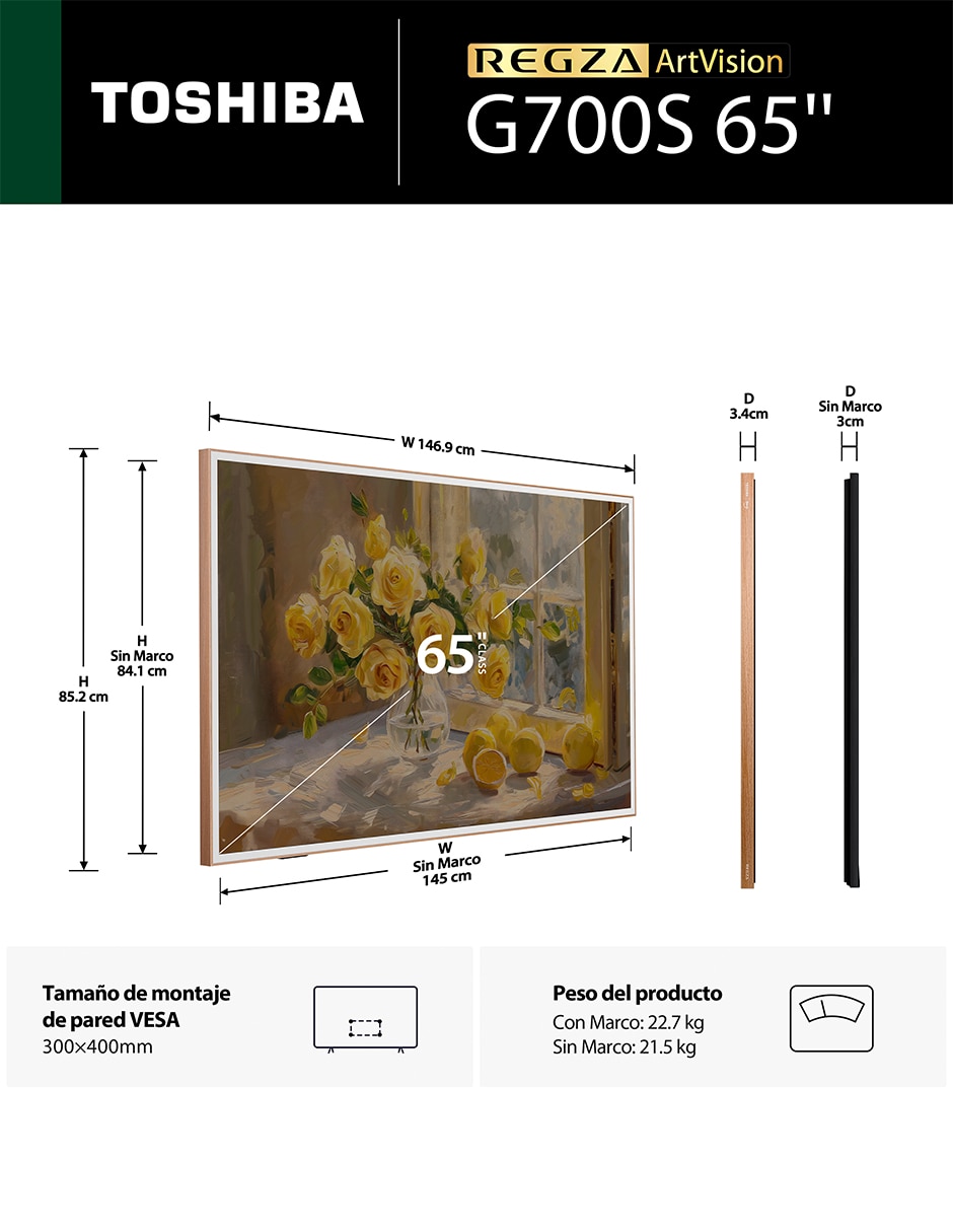 Pantalla Smart Tv Led de 65" 4K 65G700 con Fire OS con Ai Upscaling 17