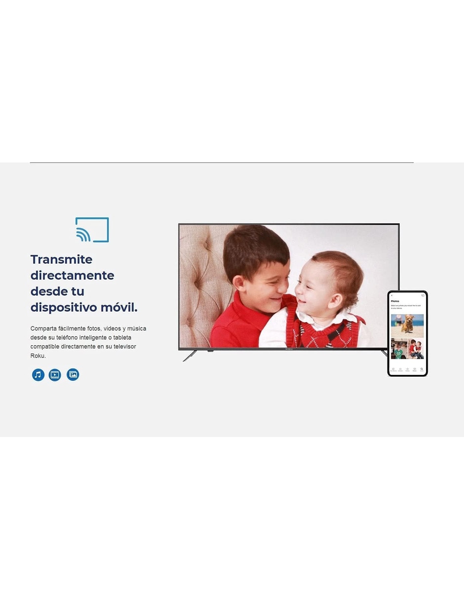 Pantalla Smart TV LED de 65 pulgadas 4K/UHD con AI