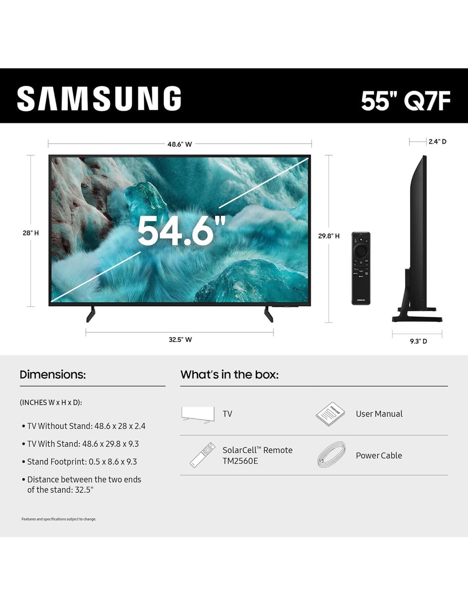 Pantalla Smart TV QLED de 55 pulgadas 4K/UHD con Tizen con AI Picture 2