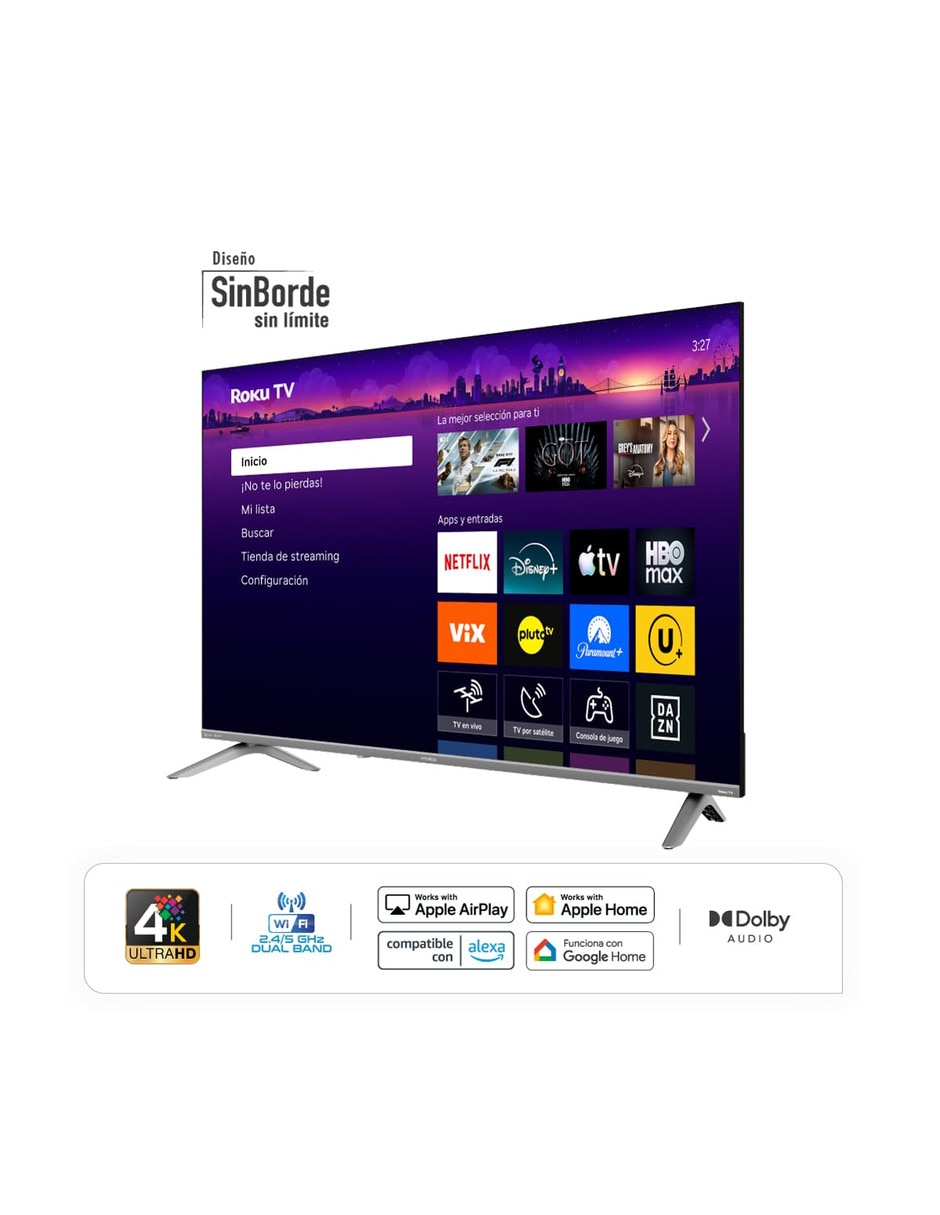 Pantalla Smart TV HyundaiI Electronics QLED de 55 pulgadas 4K/UHD con Android TV