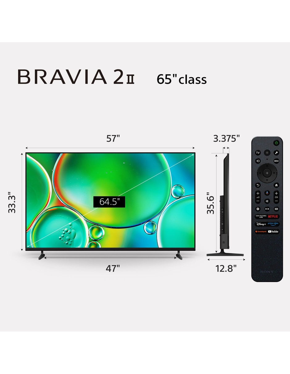Pantalla Smart TV LED de 65 pulgadas 4K/UHD con Google TV