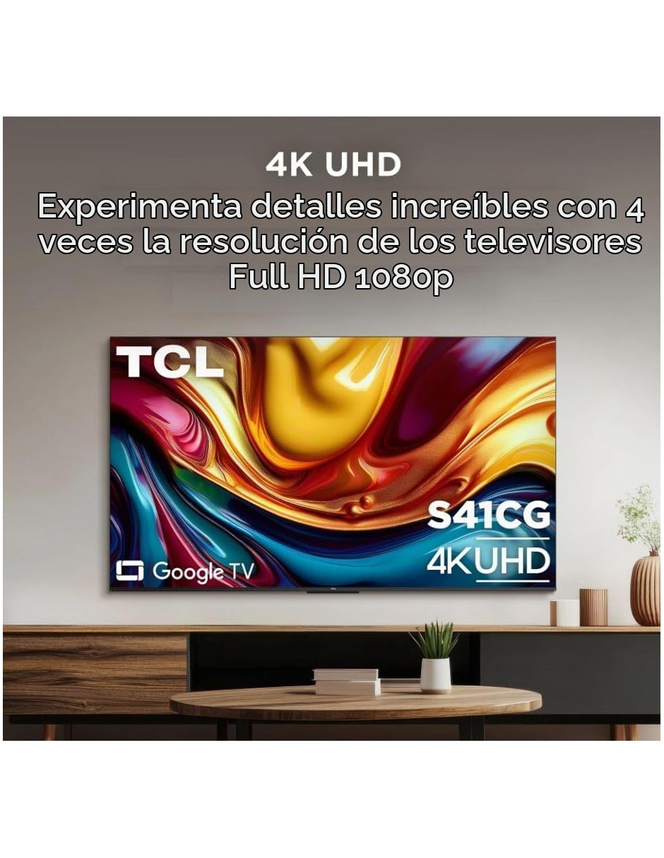 Pantalla Smart TV LED de 55 pulgadas 4K/UHD con Google TV