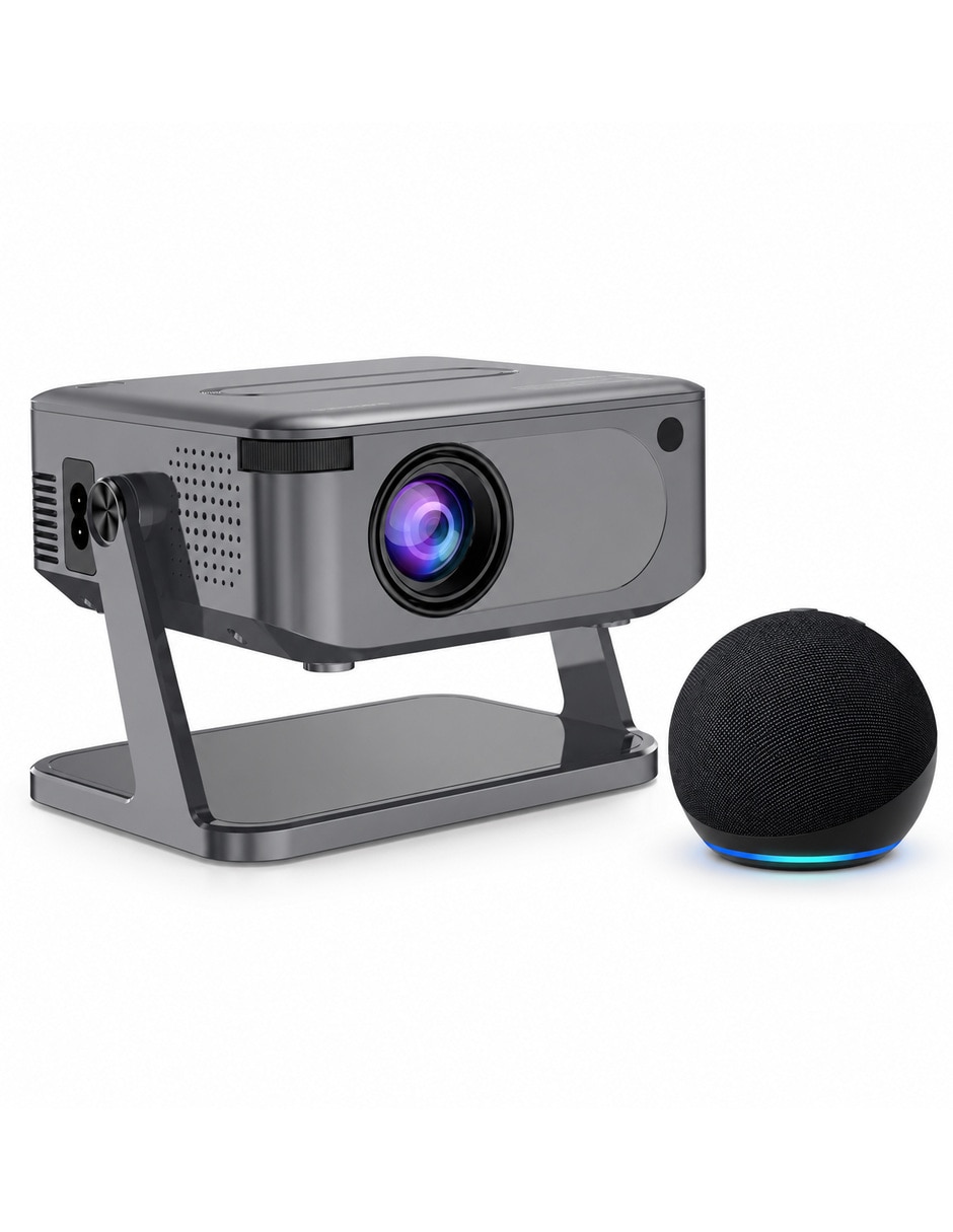 Proyector mini negro con alexa negra