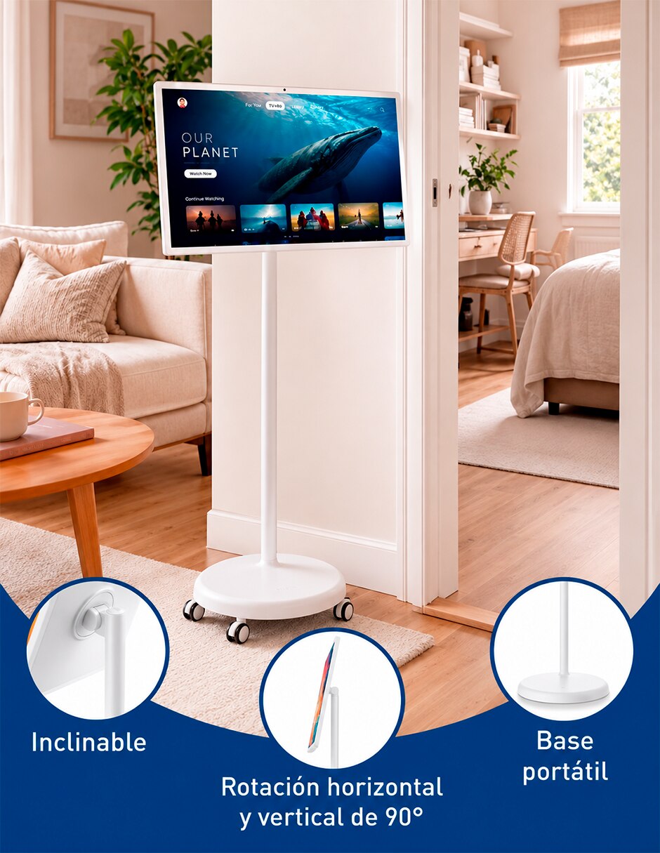 Pantalla Smart TV LED de Full HD Pantalla Inteligente Portátil LED 32 Pulgadas con Base con Android TV con No aplica 4
