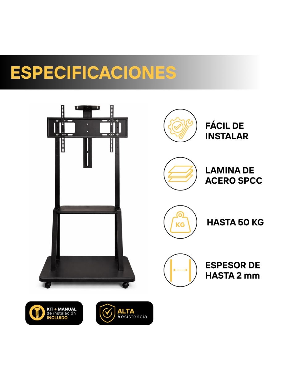 Soporte piso para pantalla Portátil 37 - 80 pulgadas 4