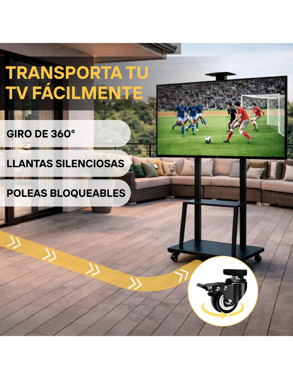 Soporte piso para pantalla Portátil 37 - 80 pulgadas 7