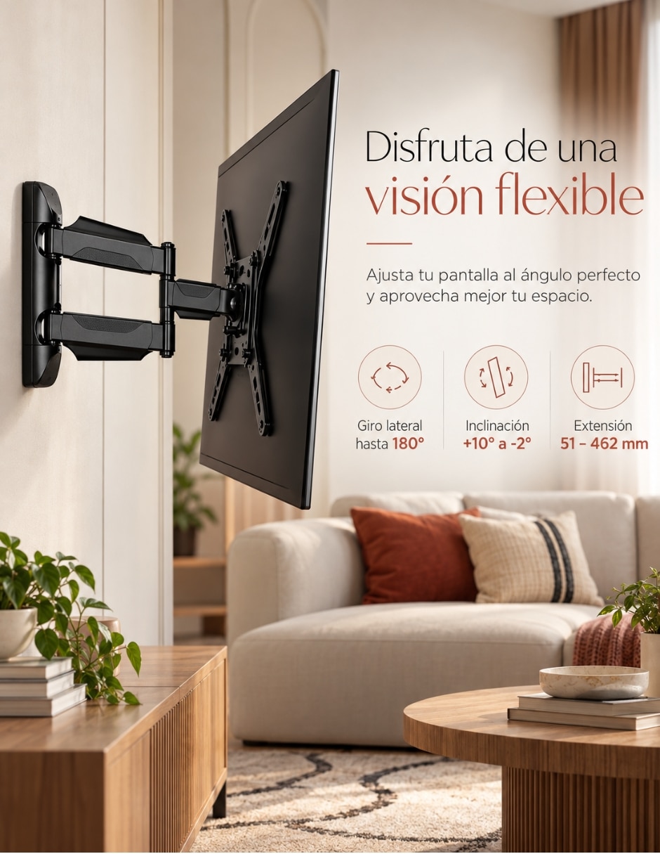 Soporte de pared para pantalla articulado 26 - 65 pulgadas 4