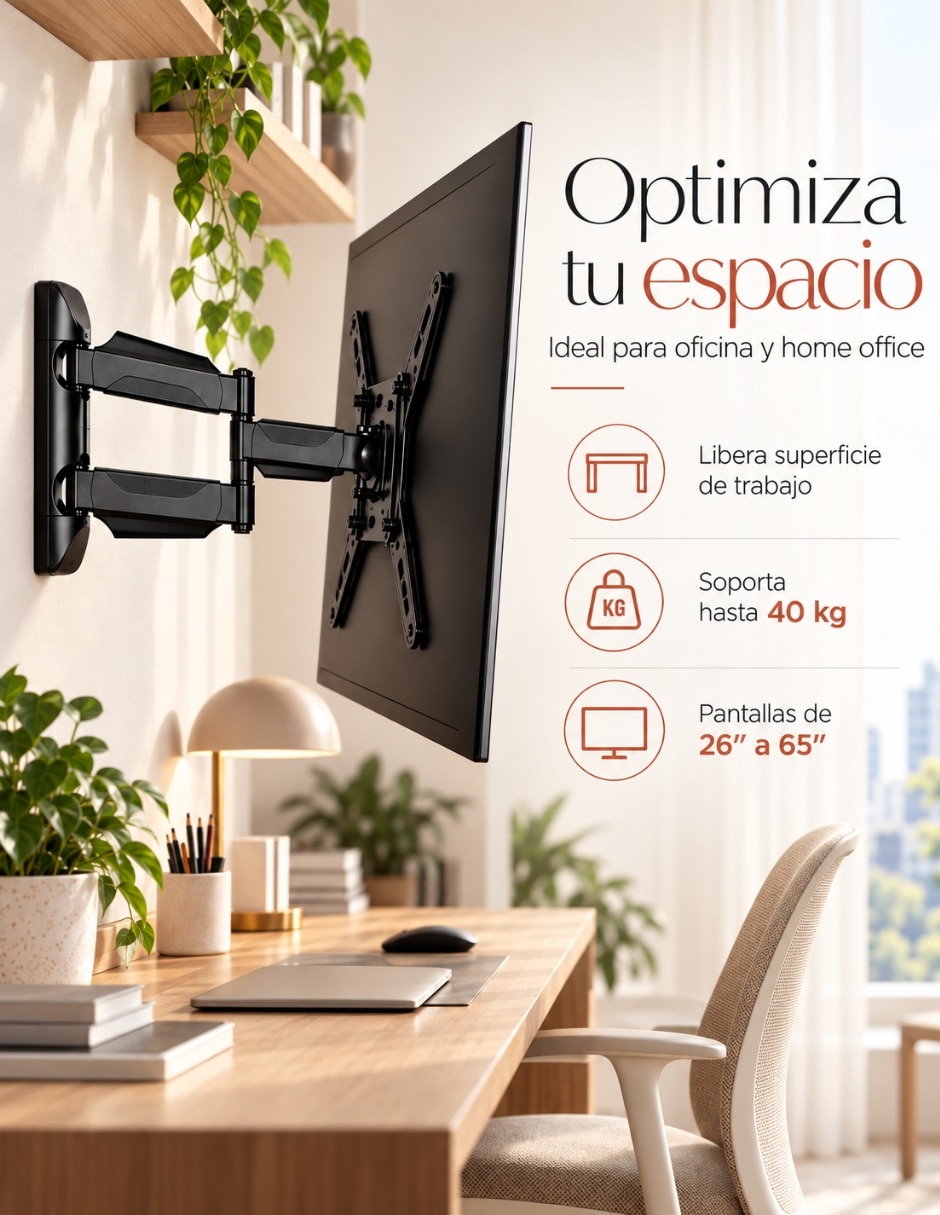 Soporte de pared para pantalla articulado 26 - 65 pulgadas 6