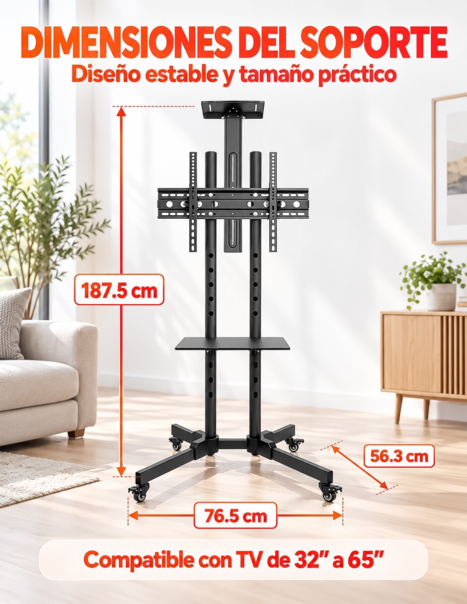 Soporte piso para pantalla portátil 32 - 65 pulgadas 9