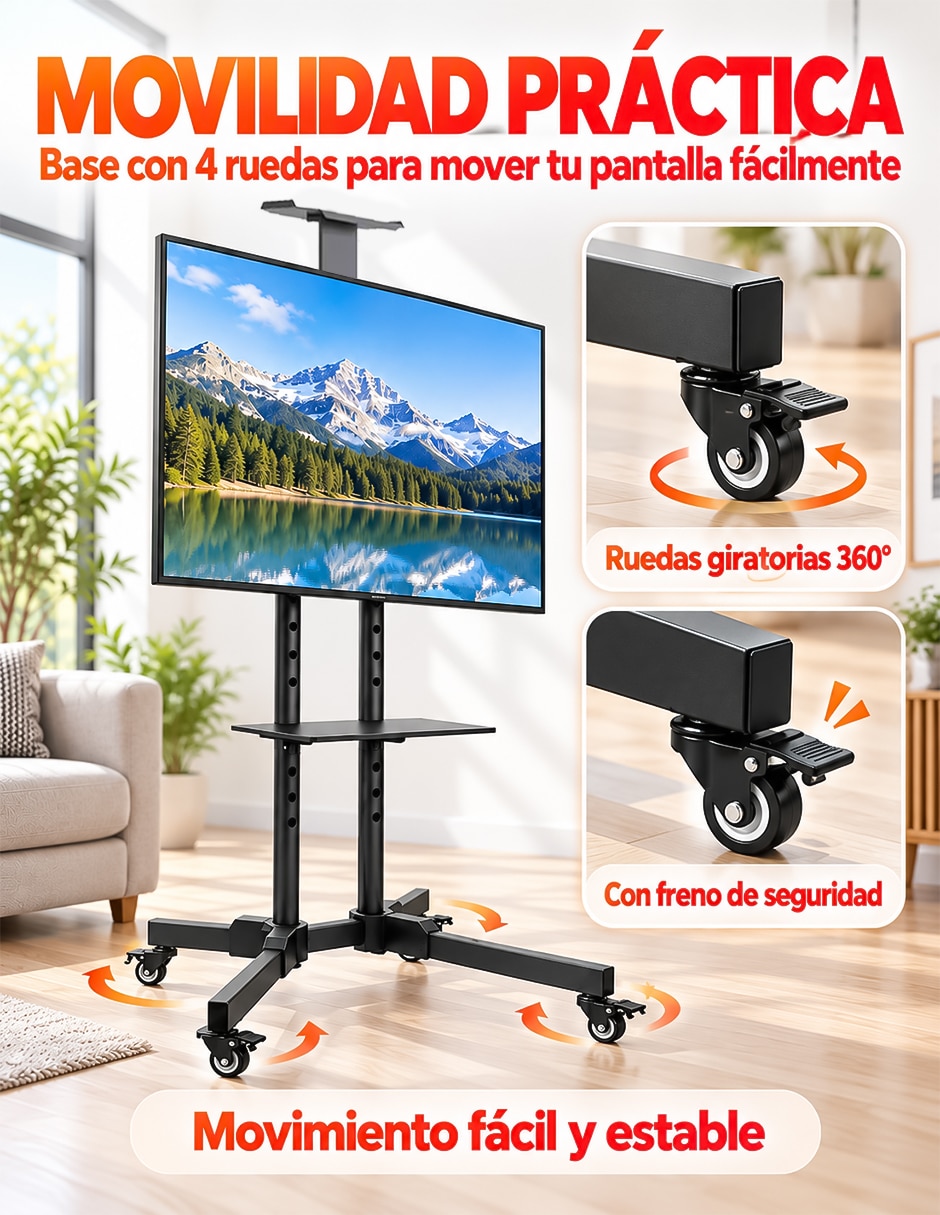 Soporte piso para pantalla portátil 32 - 65 pulgadas