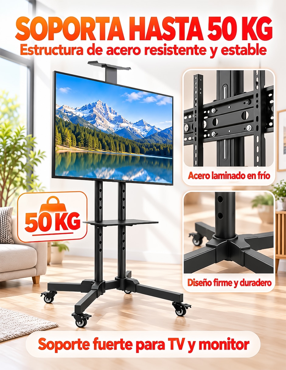 Soporte piso para pantalla portátil 32 - 65 pulgadas