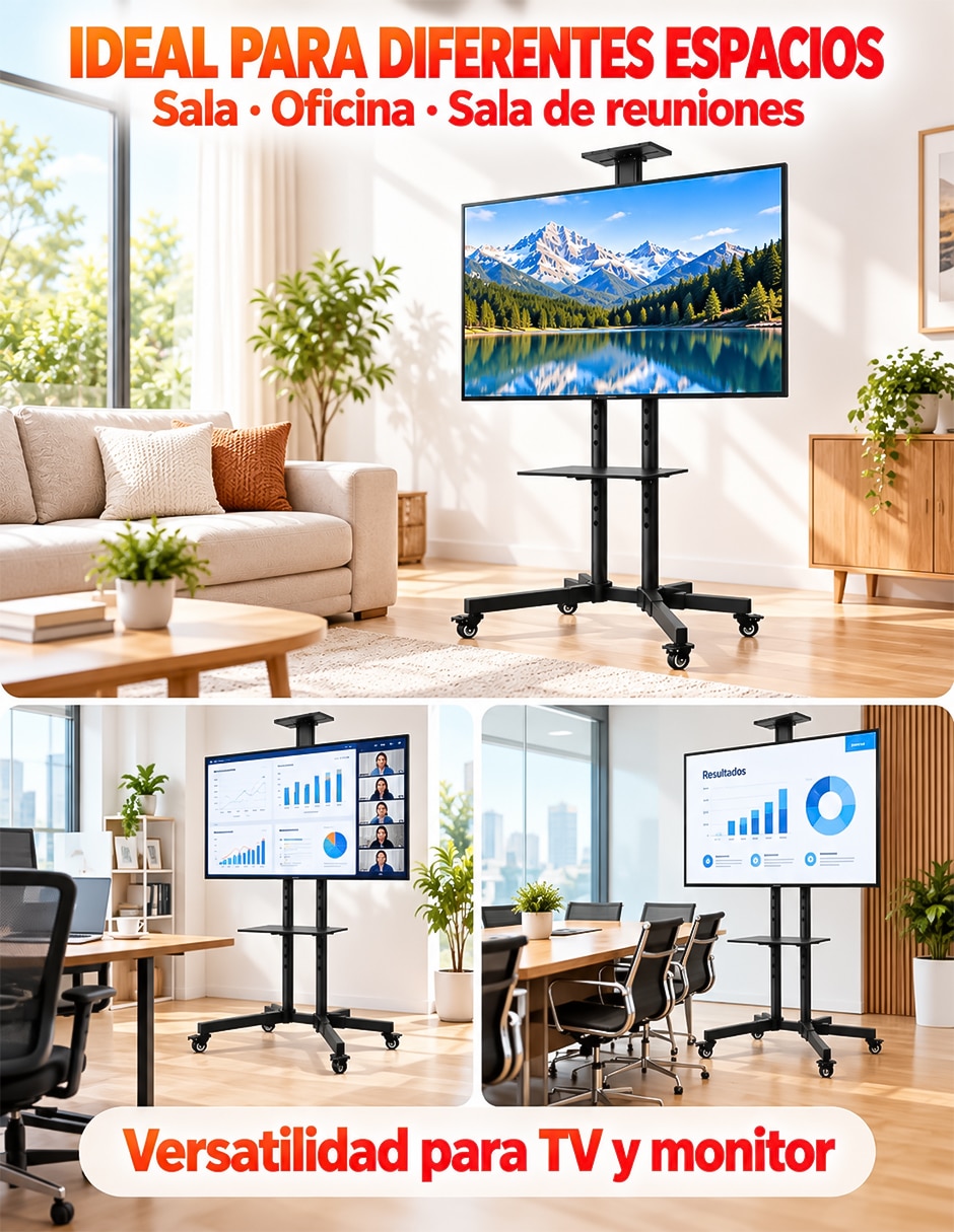 Soporte piso para pantalla portátil 32 - 65 pulgadas 5