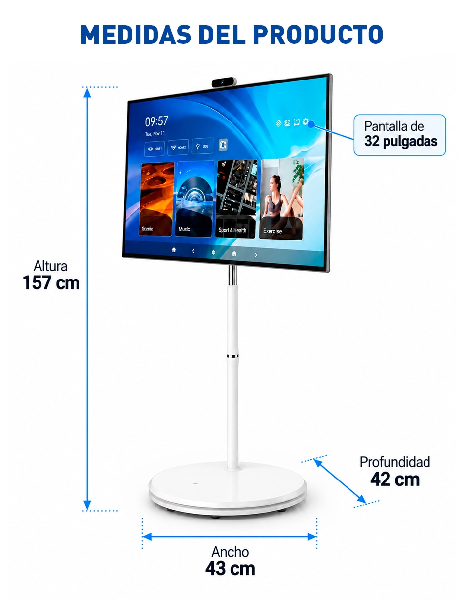 Pantalla Smart TV Led de Full HD 32 pulgadas con Android TV 3