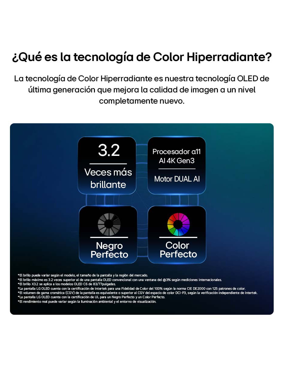 Pantalla Smart TV OLED 83 pulgadas 4K OLED83C6PSA con evo AI 9