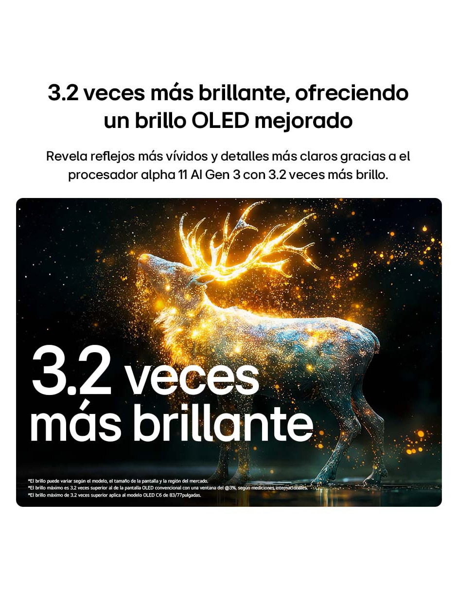 Pantalla Smart TV OLED 83 pulgadas 4K OLED83C6PSA con evo AI 12