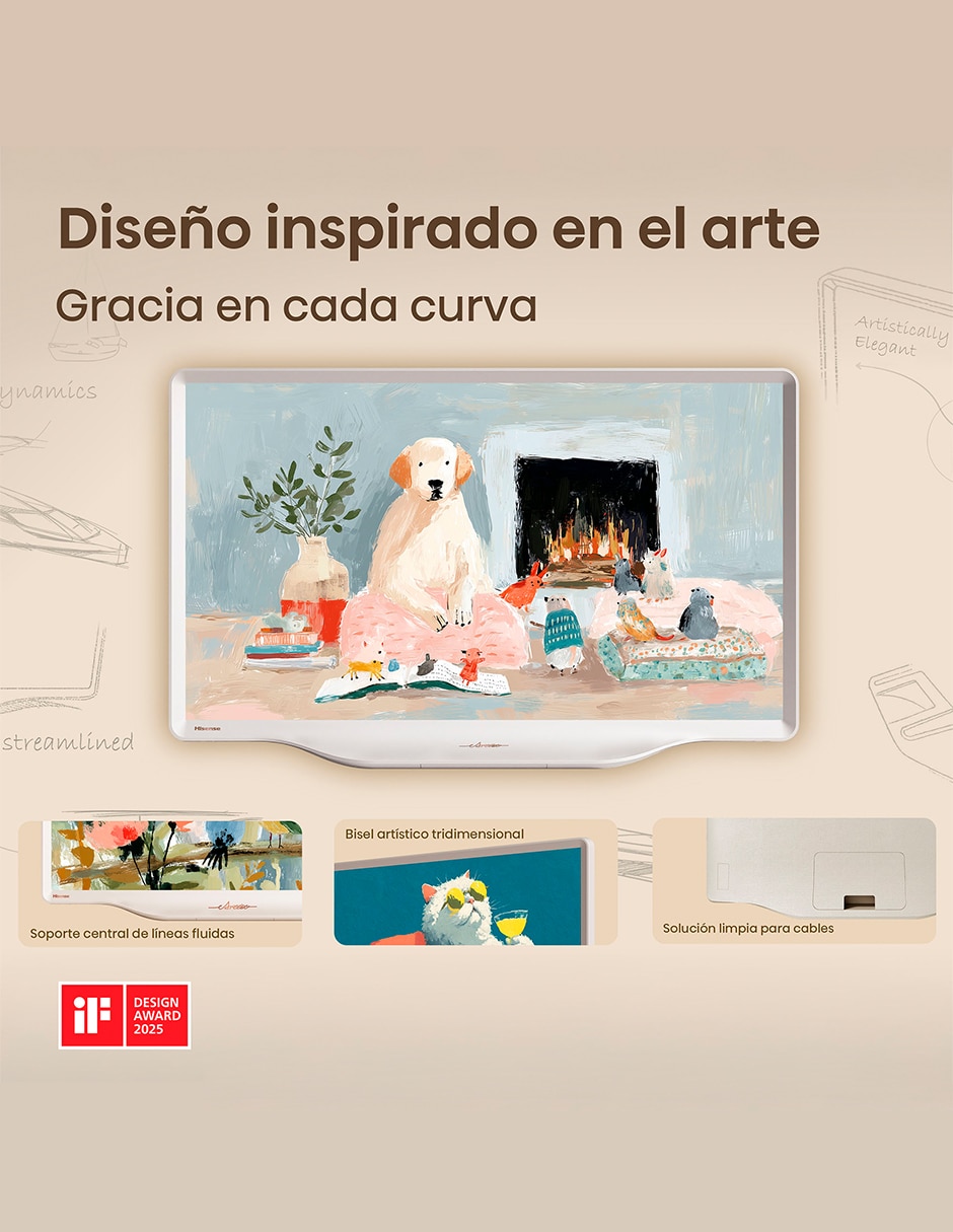 Pantalla Smart TV Hisense QLED de 32 pulgadas Full HD 32S5QFM con AI Escalado a 4K