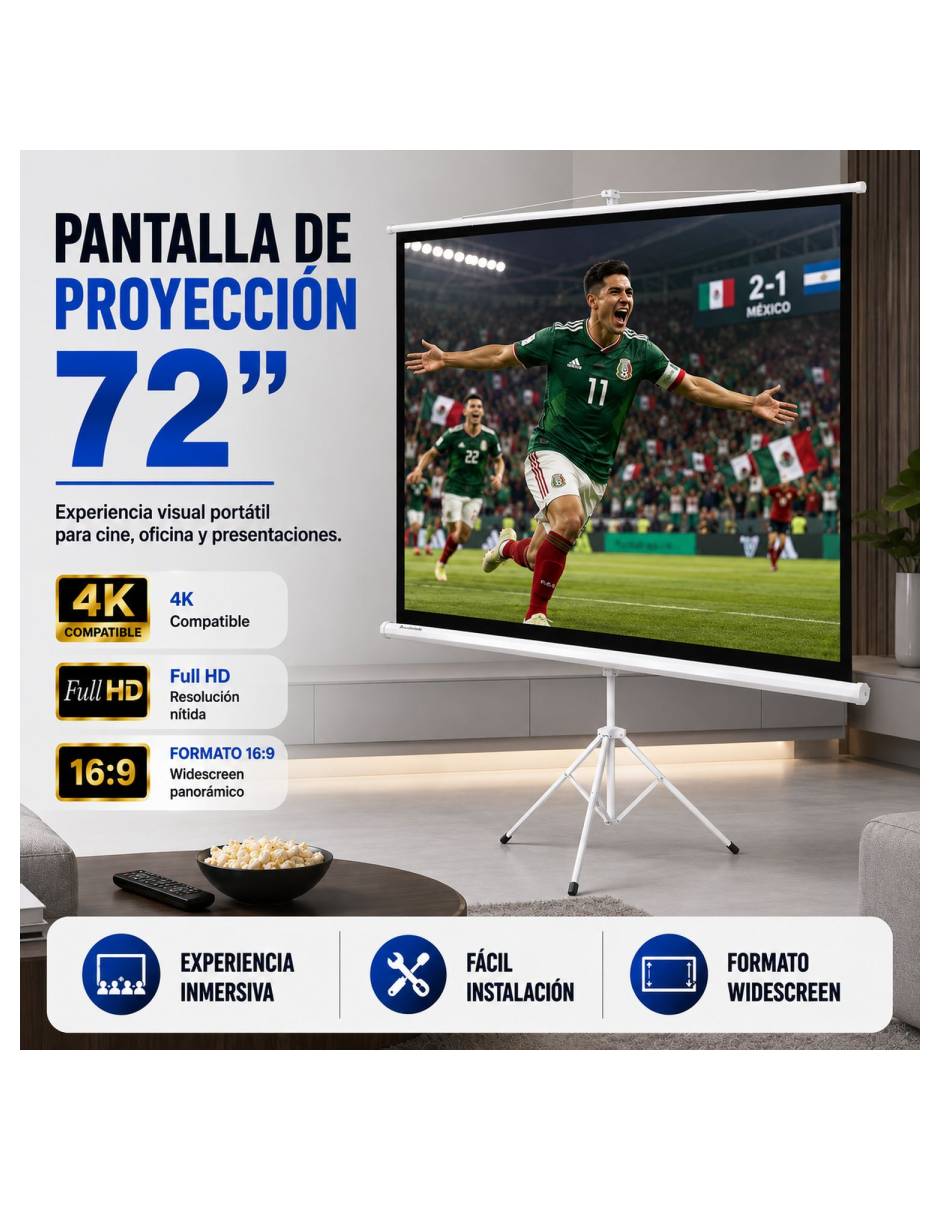 Pantalla Proyector Manual MKZ-PANTA72TRIP 5